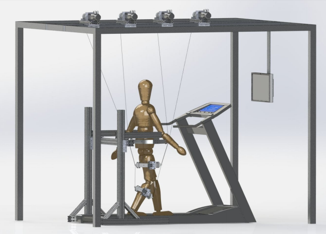 CAD model of the C-ALEX device on a mannequin