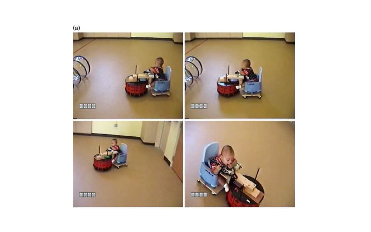 Video screen captures from infant subjects driving a mobile robot