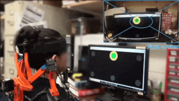 A healthy subject testing eye-tracking control mode of the robotic neck brace