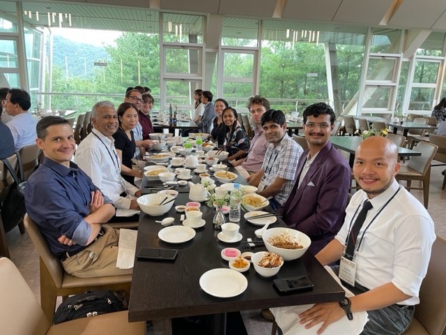 ROAR Lab members have lunch in the BioRob2022 conference