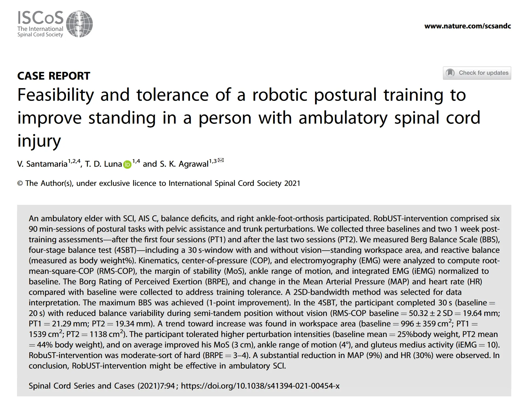 Improving Standing Control of Individuals with Spinal Cord Injury using RobUST