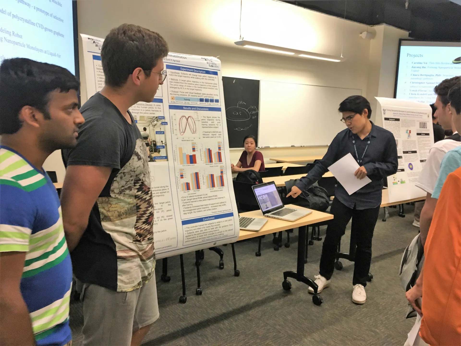Undergraduate researchers presenting