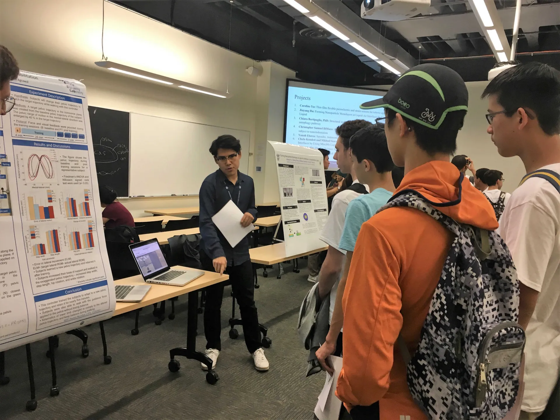 Undergraduate researchers presenting