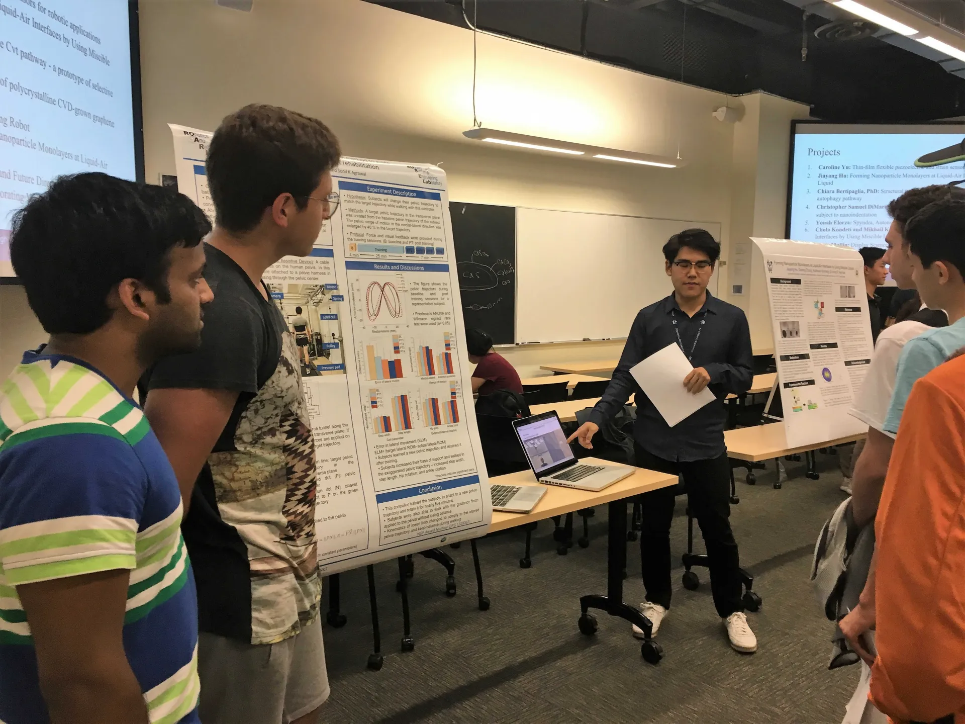 Undergraduate researchers presenting